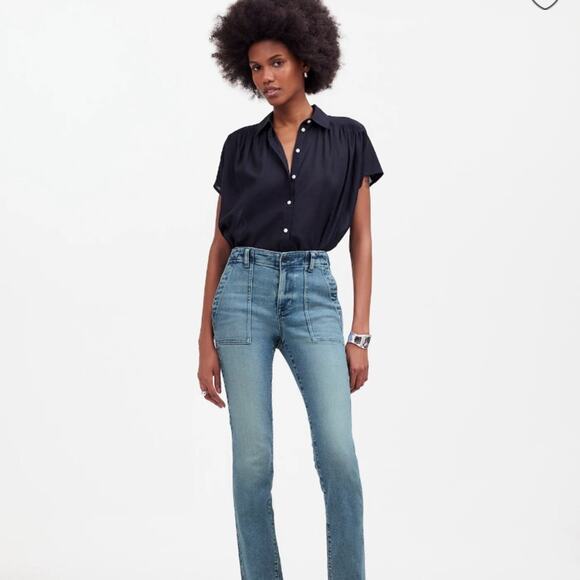 MADEWELL Women’s Midrise Stovepipe Jeans Shealy Wash. Raw Hem Edition.  Size 30 - Picture 2 of 16